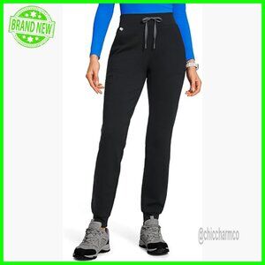 High Waisted Jogger Scrub Pants with 7 Pockets Thick Stretch Knit